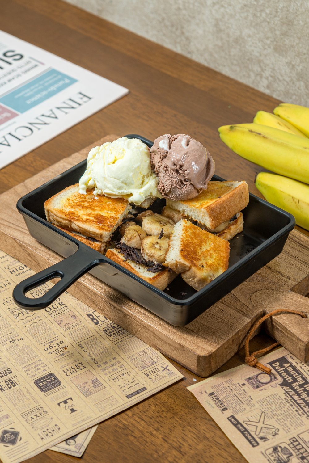 Toast chocolate banana